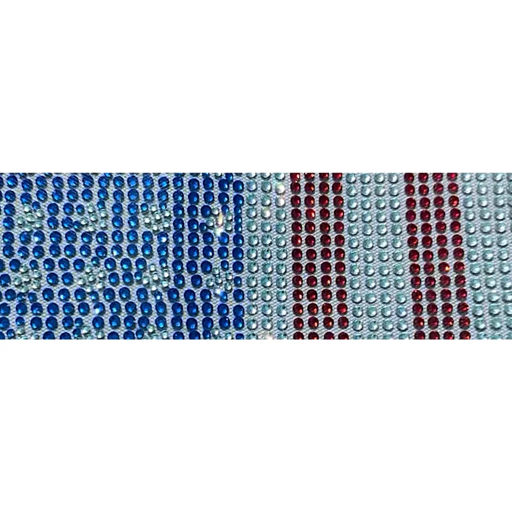 USA Flag Rhinestone Iron-On Patch 250th Birthday Bling Applique 11x7 DIY